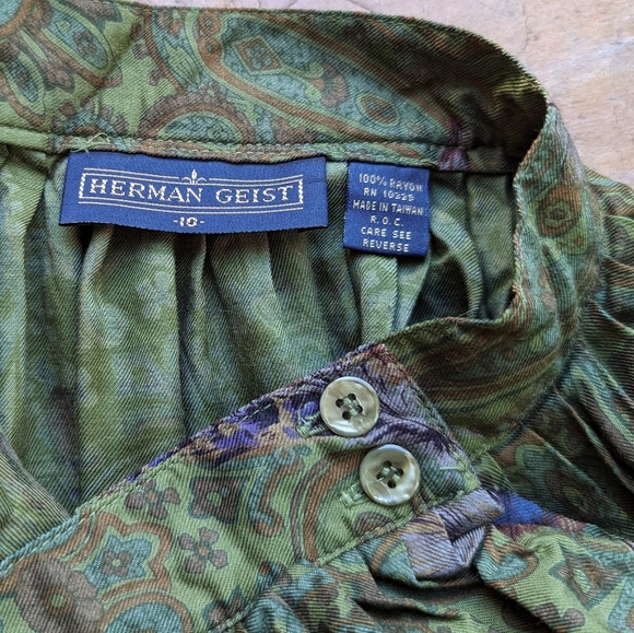 vintage FEATHER PRINT maxi skirt S (A10) - Picture 11 of 11